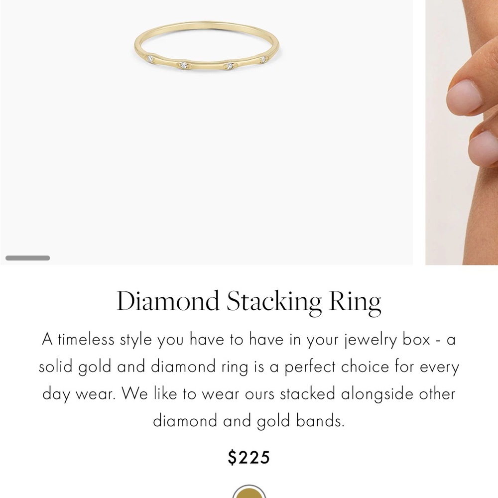 Gorjana 14k Gold Diamond Stacking Ring